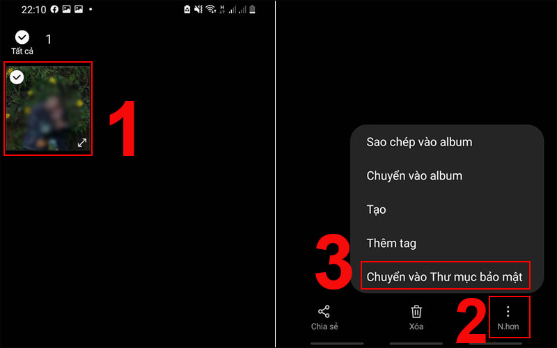 Di chuyển tập tin vào Thư mục Bảo mật